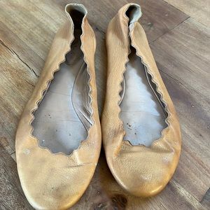 Chloe Lauren Scalloped Ballet Flats size 8